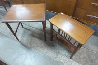A Danish teak occasional table and a mahogany table