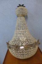 A large French Empire style bag shaped chandelier