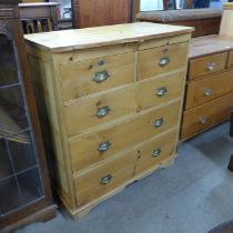 A Victorian style pine chest of drawers