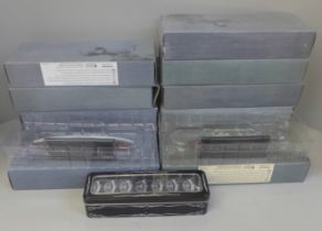 A set of DeAgostini model ships, two still sealed (11), with DVD and paperwork, a collection of