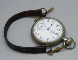 A Waltham Navy issue pocket watch, engraved H.S.3 to the case back