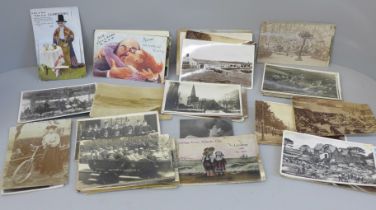 A collection of Edwardian and later postcards, approximately 175 in total