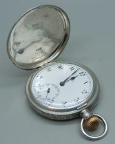 A silver cased full hunter pocket watch