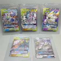 Five rare Cosmic Eclipse GX Pokemon cards