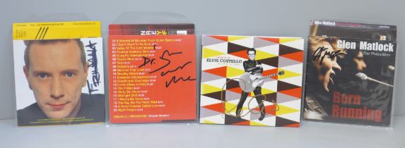 Punk autographed CDs, Sex Pistols, Glenn Matlock, John Lydon, Elvis Costello, John Cooper Clarke (4)