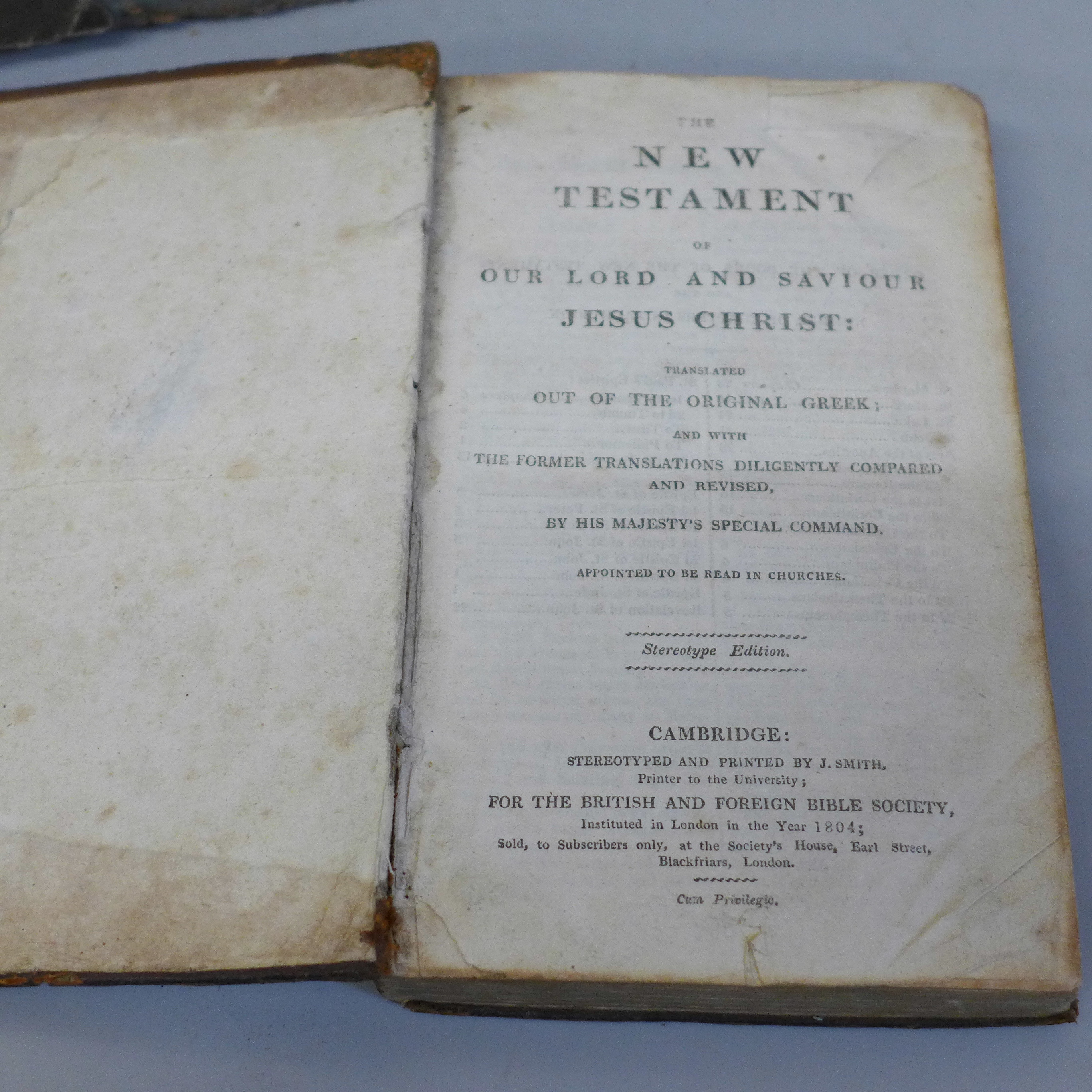 Four volumes; Sermons on Several Occasions, 1823, The Book of Common Prayer, 1720, The New - Image 8 of 12