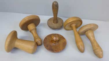 A collection of darning mushrooms