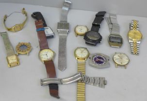 A collection of wristwatches, majority a/f but includes a ticking Smiths De Luxe