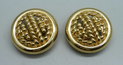 A pair of 1980s Givenchy clip on earrings, 3.5cm