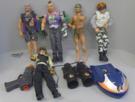 A collection of modern Action Man figures and accessories