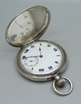 A silver cased full hunter pocket watch