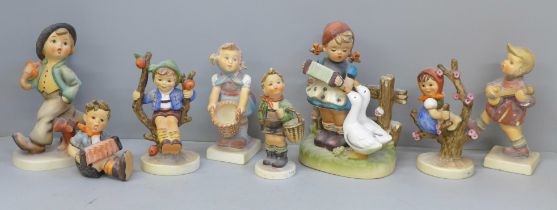 A collection of eight West German Goebel figures, three a/f