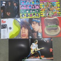 Six The Rolling Stones LP records and a Keith Richards solo album