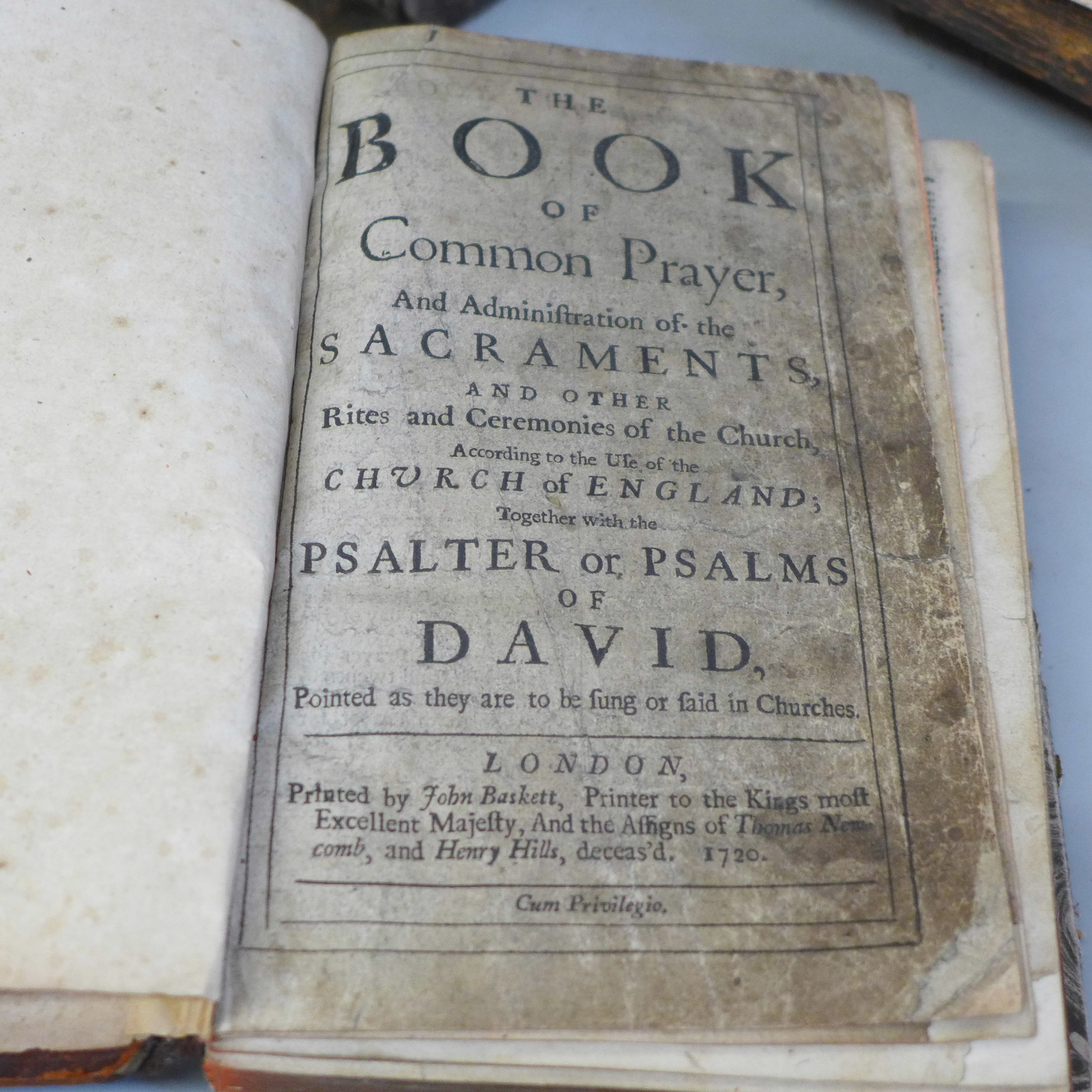 Four volumes; Sermons on Several Occasions, 1823, The Book of Common Prayer, 1720, The New - Image 2 of 12