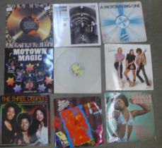Twenty 1970s and 1980s LP records, rock, pop and soul