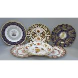 Six Royal Crown Derby plates including three Royal Commemoratives; four with wavy edge