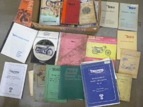 A collection of BSA, Triumph and Brough Superior ephemera