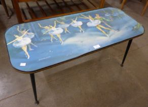 A Norman C. Lees ballerina print coffee table