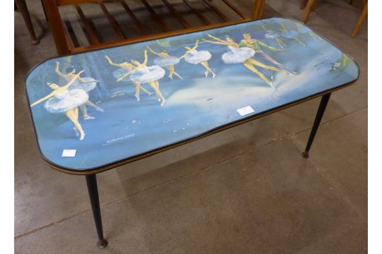 A Norman C. Lees ballerina print coffee table