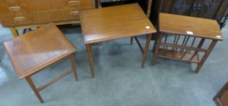 A Danish teak occasional table and two other teak occasional tables