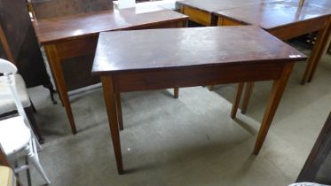 Two beech school laboratory tables