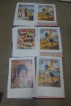 Three folios of La Croix Collection, Rizla advertising prints