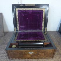 A Victorian inlaid walnut writing slope
