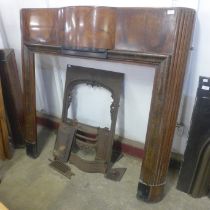 An Art Deco walnut chimney-piece