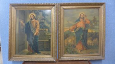 A pair of early 20th Century religious prints, framed