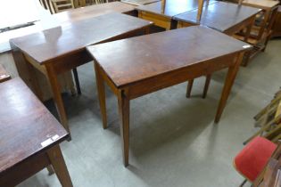 Two beech school laboratory tables