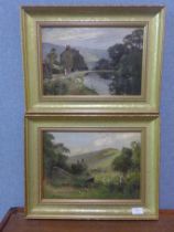 H. Peach, pair of rural landscapes, oil on canvas, framed