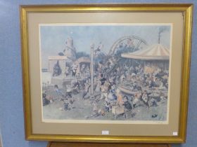 A signed limited edition Terence Cuneo print, Cheese Fair, framed