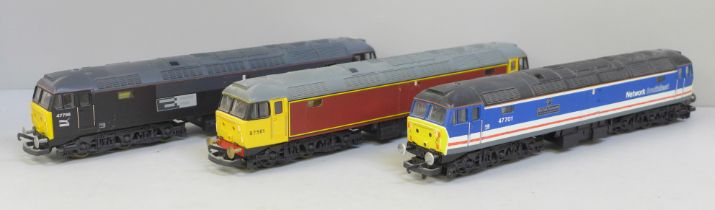 Three Lima OO gauge model diesel locomotives