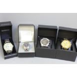 Four boxed wristwatches including Sekonda