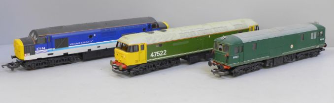 Three Lima OO gauge model diesel locomotives