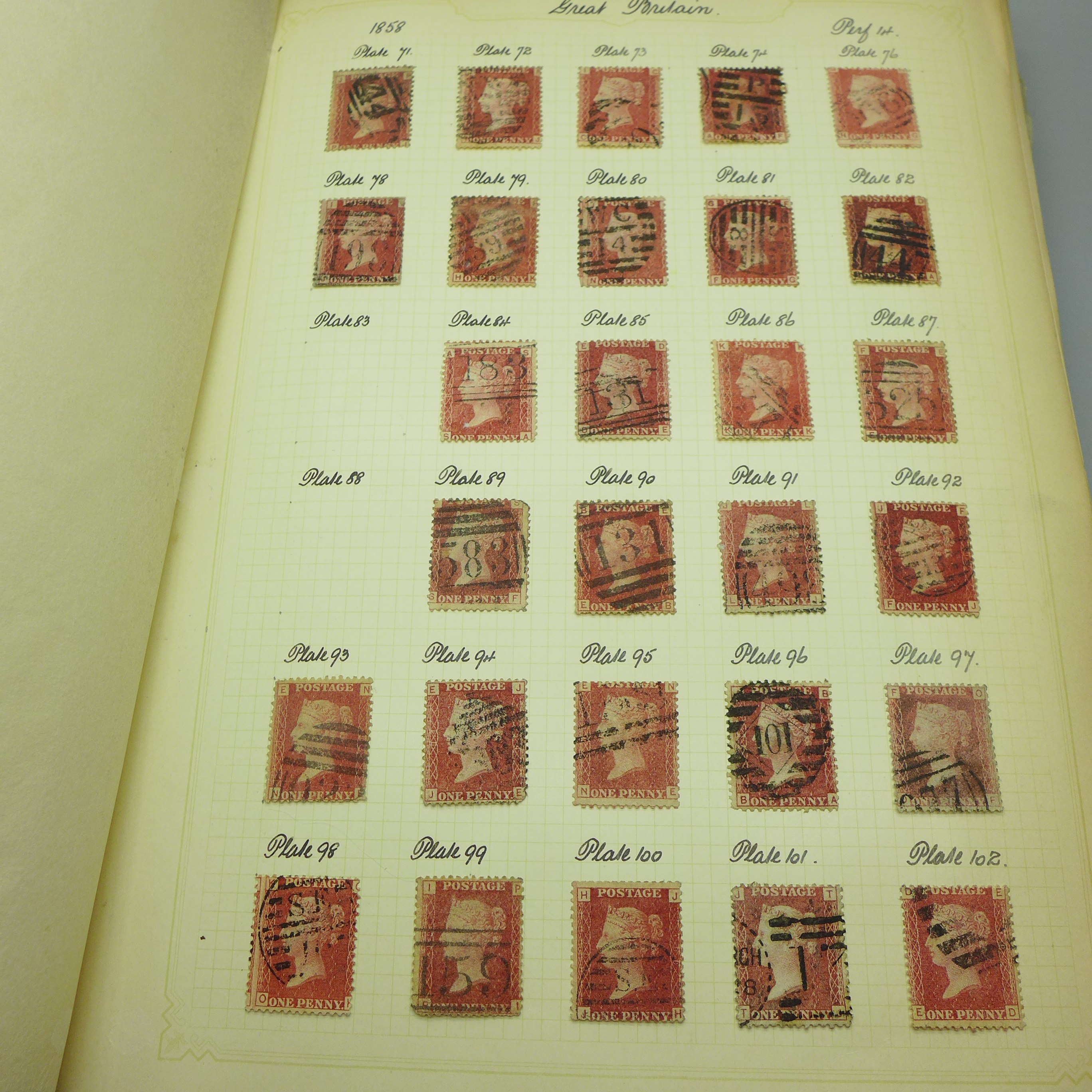 Stamps; an album of GB postage stamps, including Penny Black, a Two Pence Blue, Penny Reds, ( - Image 4 of 42