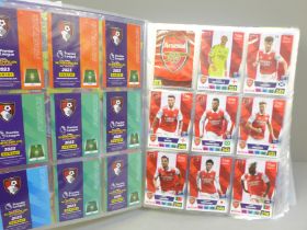 An album of Panini Premier League 2023 stickers, almost complete