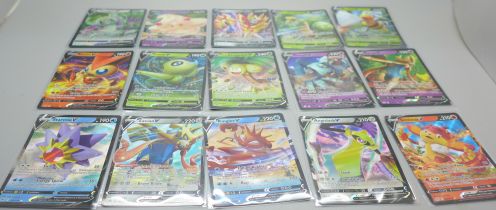 Fifteen holographic Pokemon V cards