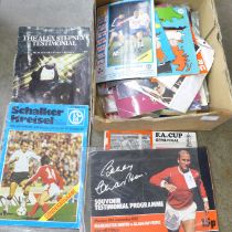 A collection of mainly Manchester United programmes including testimonials and Cup Finals