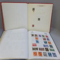 Stamps; a collection of Romanian stamps, earlies onwards in two albums