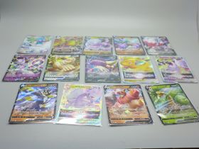 Fourteen Japanese full artwork, V, V-Max and V-Star holographic Pokemon cards
