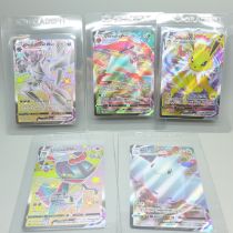 Five rare V-Max Pokemon cards