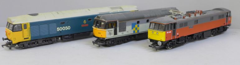 Three Lima OO gauge model diesel locomotives