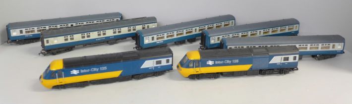 A collection of model rail including five Intercity coaches, an Intercity 125 dummy unit and an
