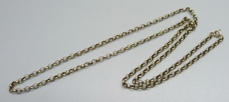 A 9ct gold belcher chain necklace, 8.6g, approximately 63cm