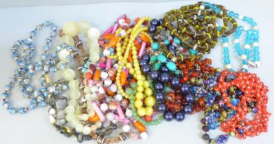 Assorted bead necklets