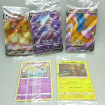 Five rare sealed Pokemon cards