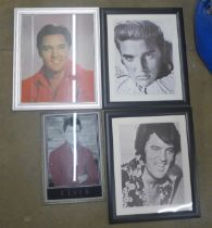 Elvis Presley framed photographs and canvas prints, mirrors and a collectors box set **PLEASE NOTE