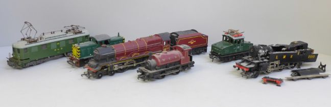 A collection of OO gauge locomotives and tenders