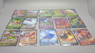 Fifteen holographic Pokemon V cards